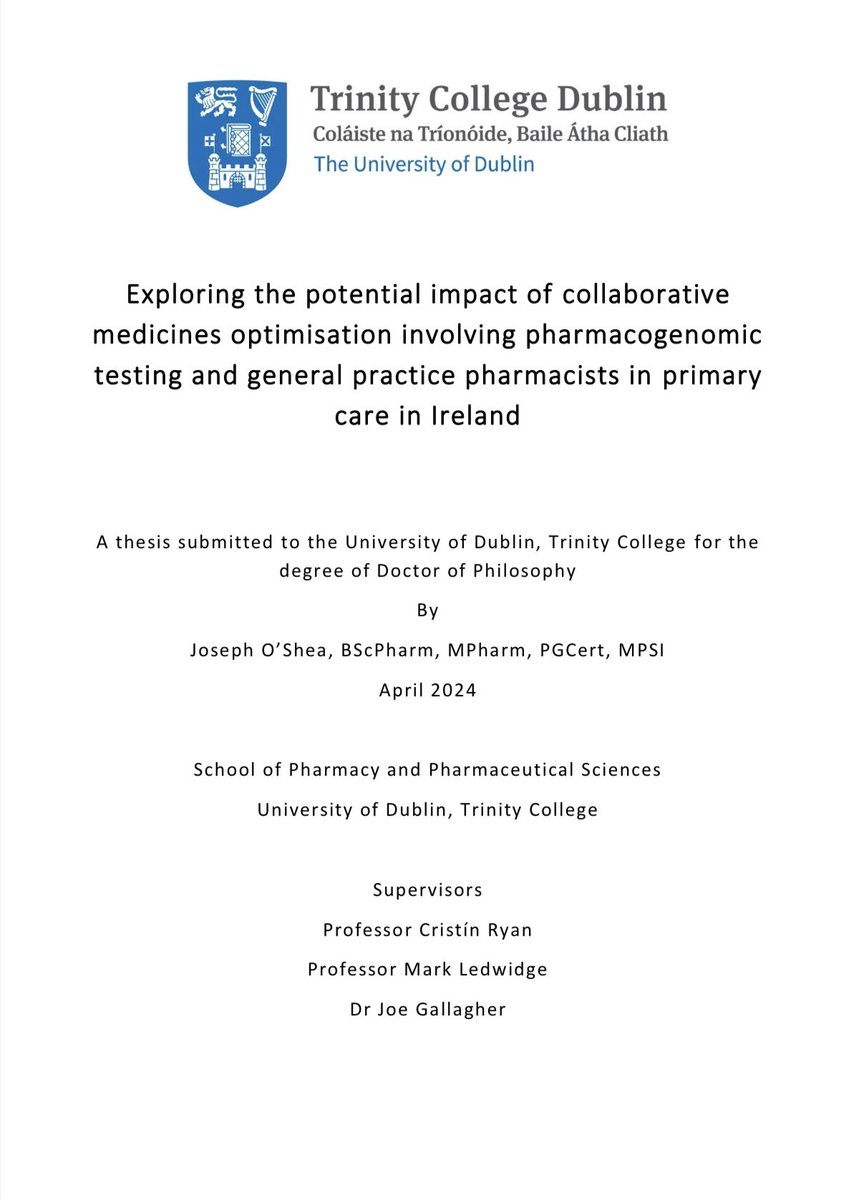 And… it’s (nearly) done! Submitted my PhD thesis 🫨 Huge shout out to @CristinRya, Mark, Joe and @TCDPharmacy