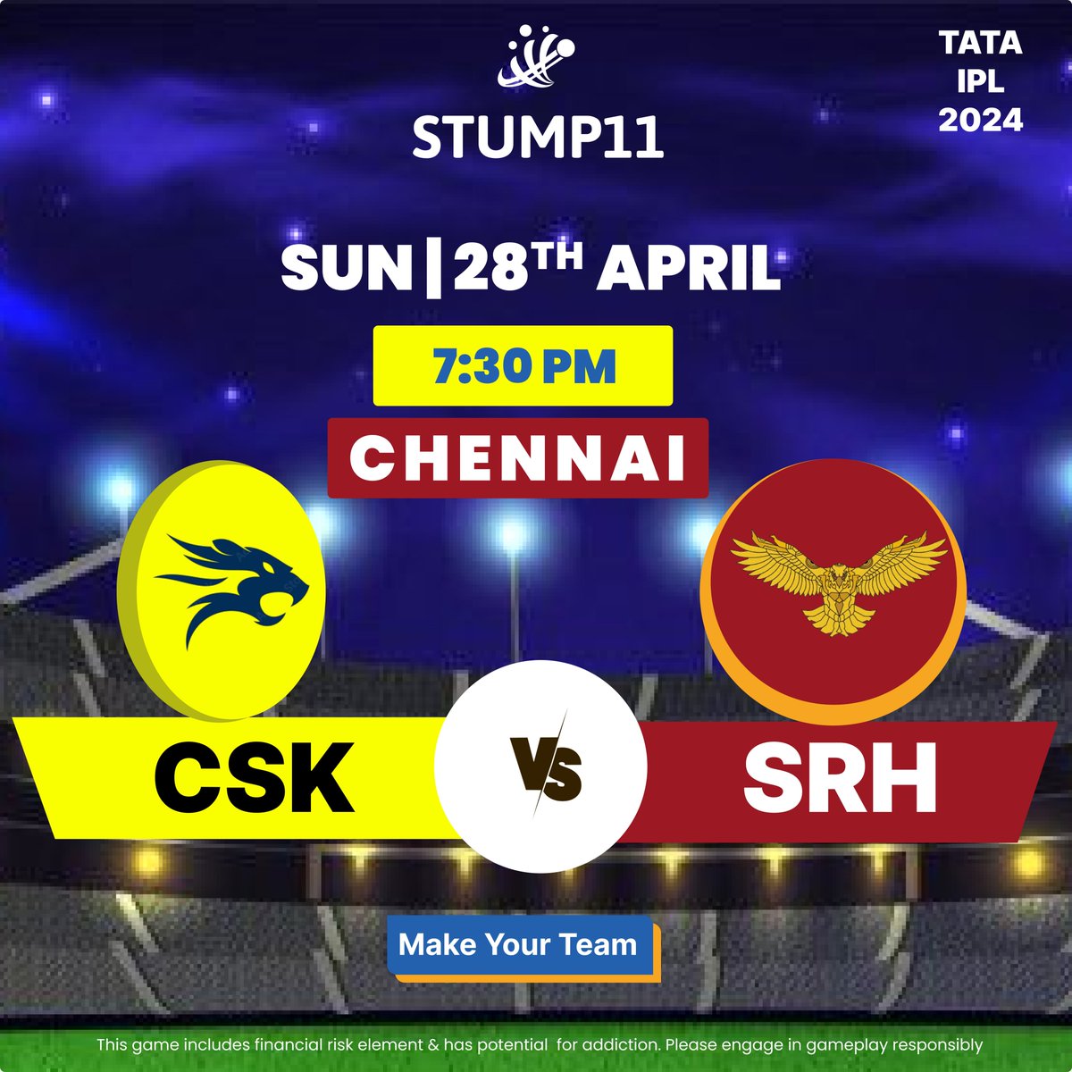 Enjoy you weekends with Stump11. Make your team and win big. 

Heavy Clash between GT vs RCB and CSK vs SRH

#gtvscsk #cskvsgt #RCBvsSRH #IPL2024