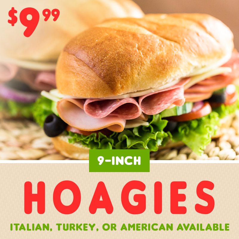 Hoagies for $9.99 each. Italian, Turkey and American available. #Georges #hoagie #lunch #dinner