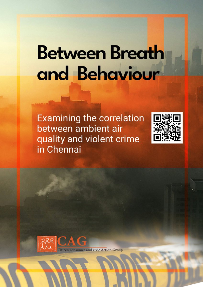 #Report: bit.ly/3JyeJym It is high time to initiate a dialogue on the intricate relationship between #AirQuality and #ViolentCrime. Although our recent study conducted in #Chennai found a weak correlation, more research is needed. @chennaicorp @chennaipolice_