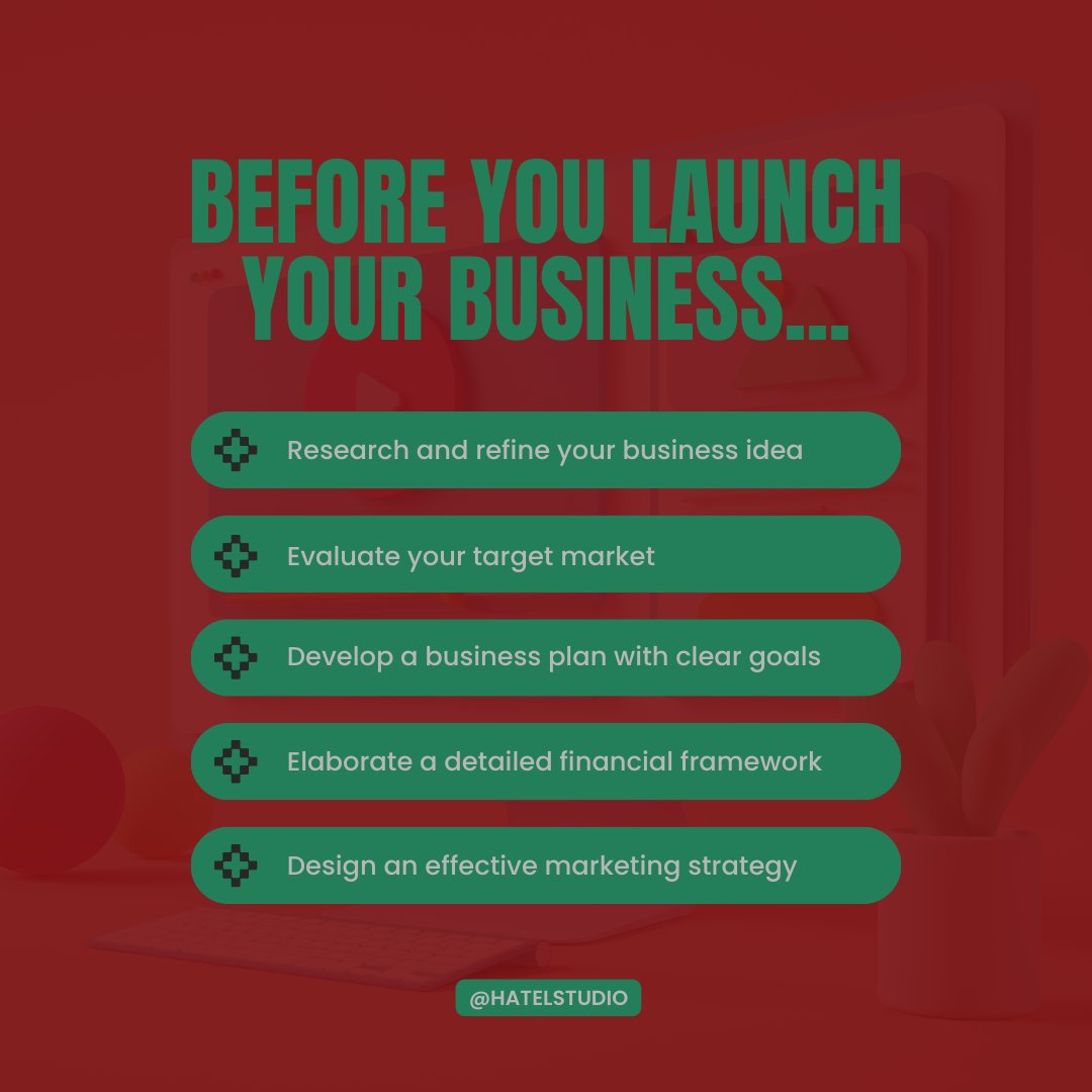 Ready to launch your business with confidence 🤔? Start with these essential steps! 🤩

#BusinessLaunch #StartupTips #MarketingStrategy #EntrepreneurMindset #hatelstudio #orm #digitalmarketing #webdevelopment #developmentdesign