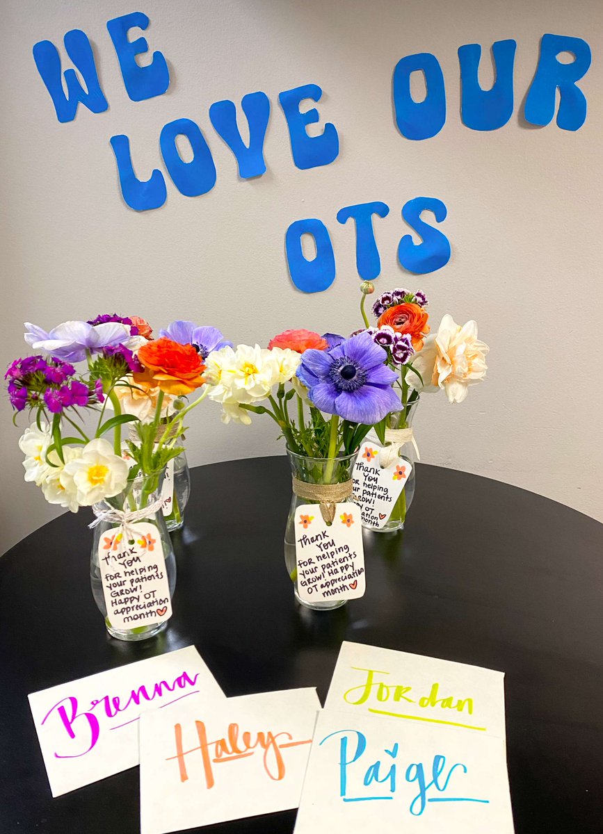 April is Occupational Therapy (OT) Appreciation Month! 
Our Bowling Green team is staffed with exceptional OTs who strive to help their patients grow! 
APT is so thankful for our OTs! 💙🌻💚

#aptclinic #pediatrictherapy #otmonth #occupationaltherapy #