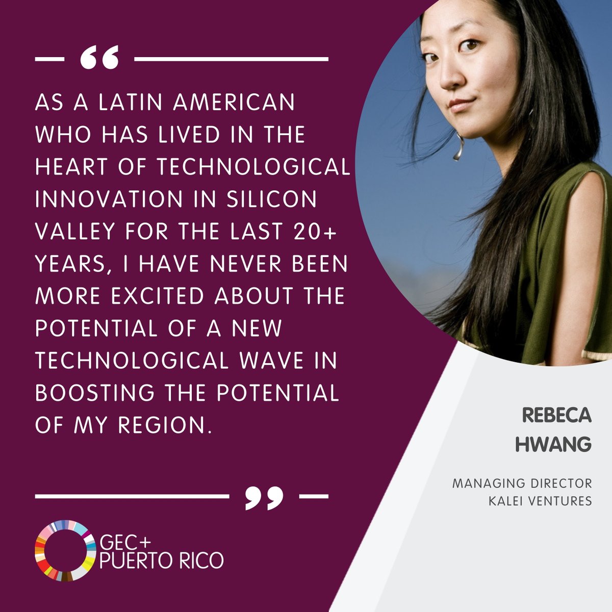 Join @rebecahwang at GEC+Puerto Rico as we explore an ambitious roadmap for a more vibrant and thriving economy. Tickets: genglobal.org/gec-plus/puert… #GECPlusPR #startup #entrepreneur #innovation #tech #AI #womenintech #mujeresentec #empredimiento #inversionistas #emprendedores