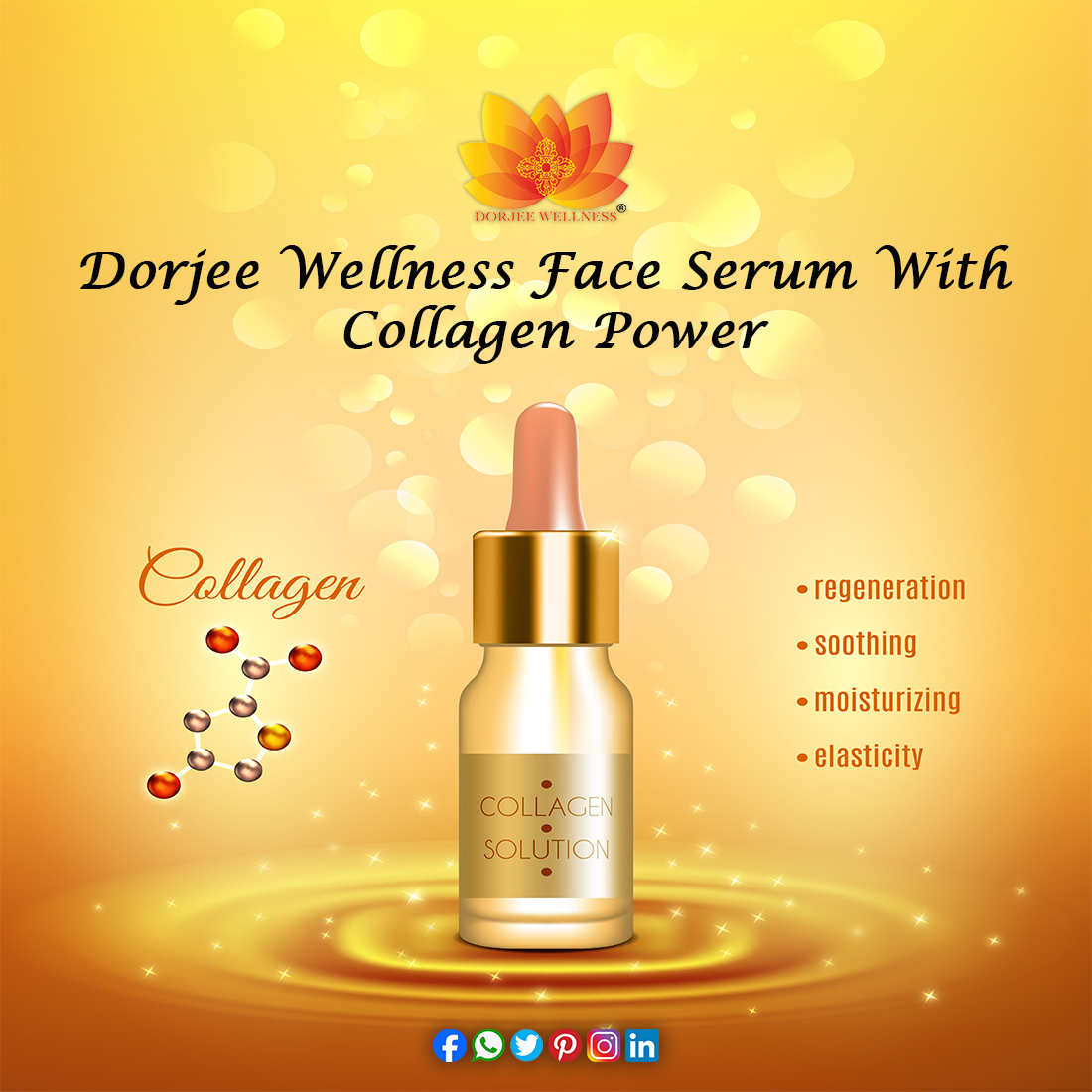 Dorjee Wellness Face Serum With Vitamin C, E, Hyaluronic Acid, Green Tea work together to lend elasticity to your skin. This elastic bounce-back effect on your skin may also reduce the appearance of wrinkles. #dorjeewellness #PMModi #vitamins #AcneStudios #neemkarolibaba