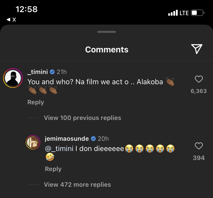 Bimbo Ademoye posted a picture of her and Timini and wrote “we find love in unexpected place” you guys see Timini reply😭