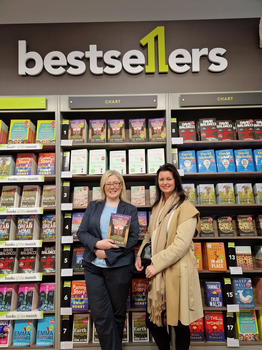 Jo Spain with Caroline of @easons St Stephen's Green centre on The Trial signing tour. Many thanks to Glenn and his team for their warm welcome. The Trial is Easons No 1 Bestseller. @QuercusBooks