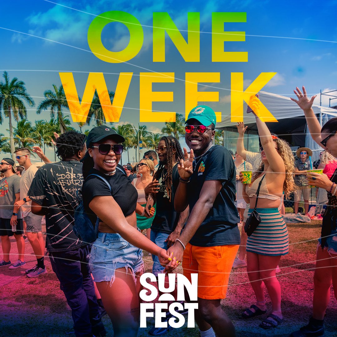 ONE WEEK until SunFest. 🌞 Will you be joining us for Florida’s Largest Waterfront Music Festival?😎 🎉 #SunFest #SunFest24 #sunfest2024 #musicfestival #westpalmbeach #southfloridamusic