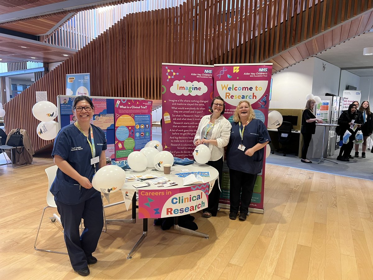 NHS careers day at @AlderHey - and research is represented - come and make the world a better place with us!