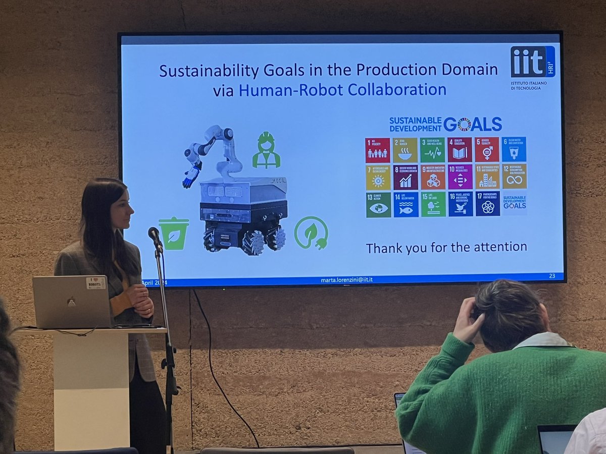 Marta Lorenzini of @IITTalks presenting dueing @brias_social sustainability in the production domain via human-robot collaboration also performed in @SophiaH2020