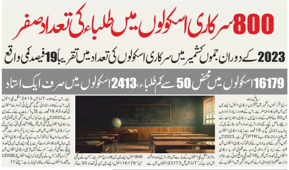 In 2413 Schools of J&K there is just 1 teacher for all the classes. This is educational development of Jammu and Kashmir under Modi and LG Manoj Sinha.
@narendramodi @AamAadmiParty