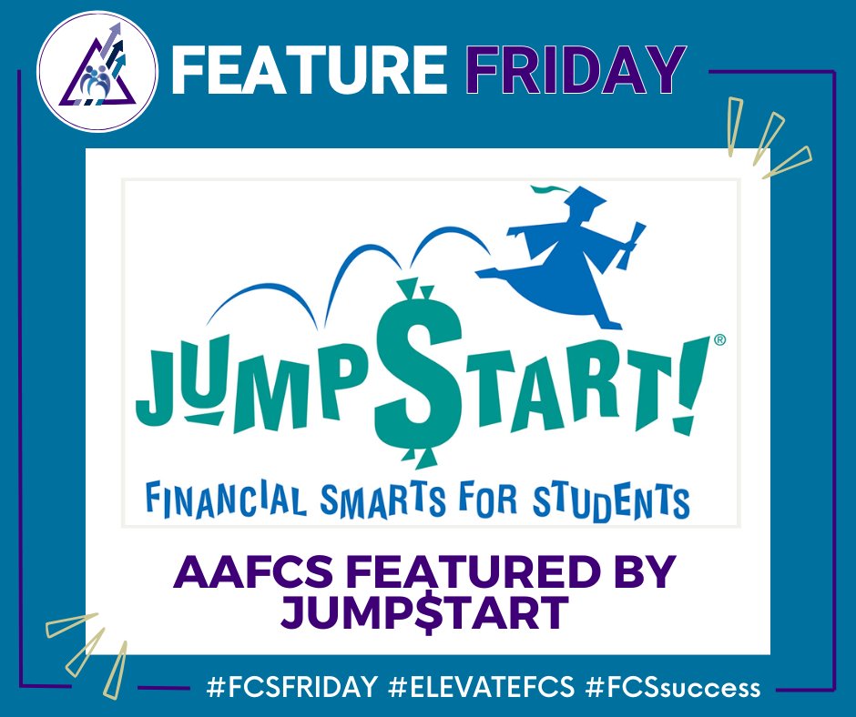 AAFCS featured by partner Jump$tart in their publication 'Financial Fridays' Read the article as AAFCS shares more about its advocacy program, efforts to move financial literacy forward, and financial certifications. Read now: bit.ly/3QgFMC4 #FCS #FeatureFriday #AAFCS