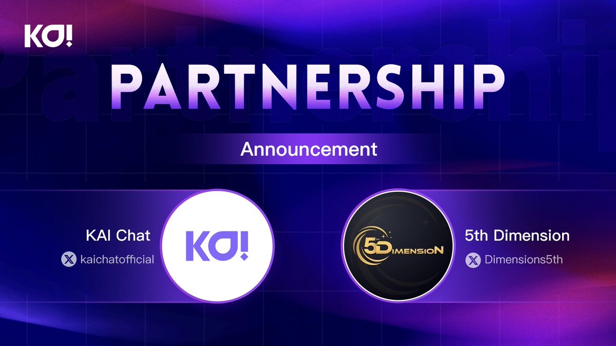 We are thrilled to partner with 5th Dimension, which is now integrated with KAI Chat 🤝 @Dimensions5th is a metaverse with unique planets and cultures 🌍, offering NFT avatars 🖼️, adventures 🚀, and a community-driven economy using the 5D token for transactions and rewards 💰.