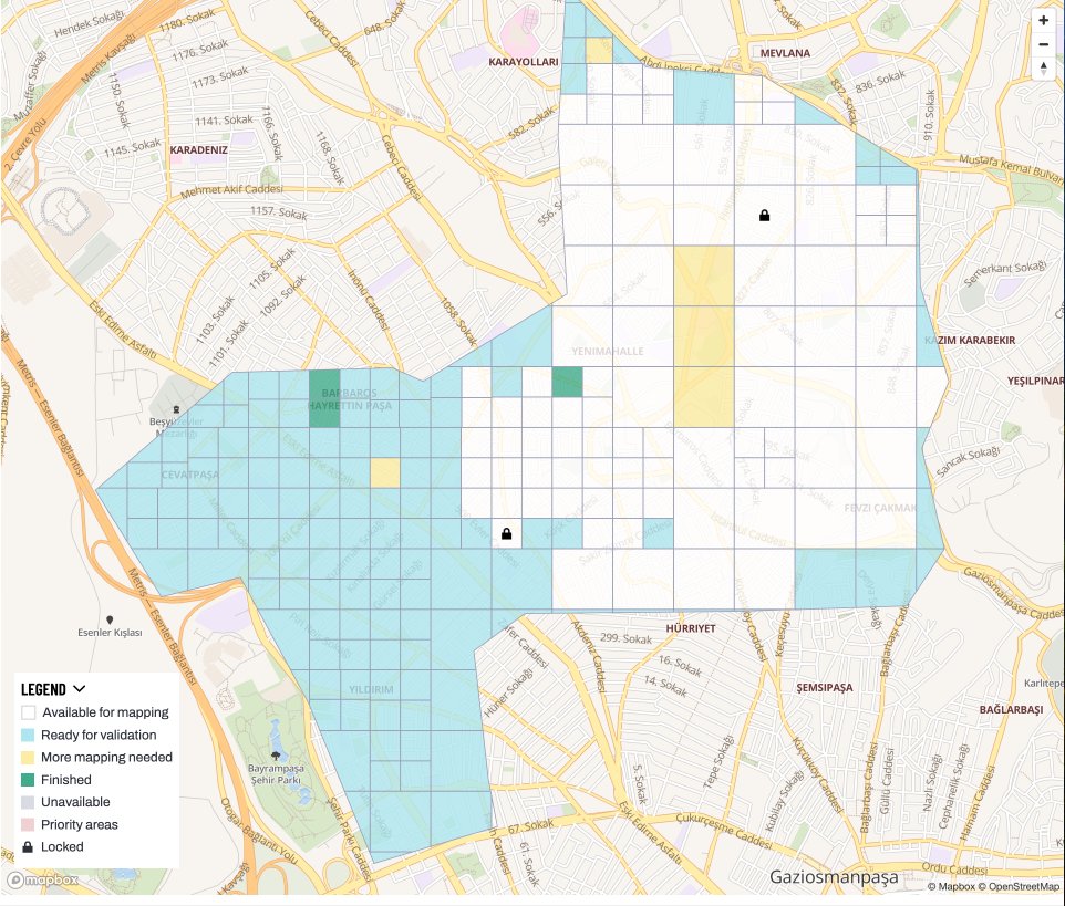 We wade good progress yesterday with @OpenstreetmapTr @YerCizenler volunteers for Gaziosmanpasa Project. As you can see, we're such a small group with ambitious goal of mapping all buildings in Istanbul by end of 2025. Give a hand: tasks.hotosm.org/projects/16415 @hotosm