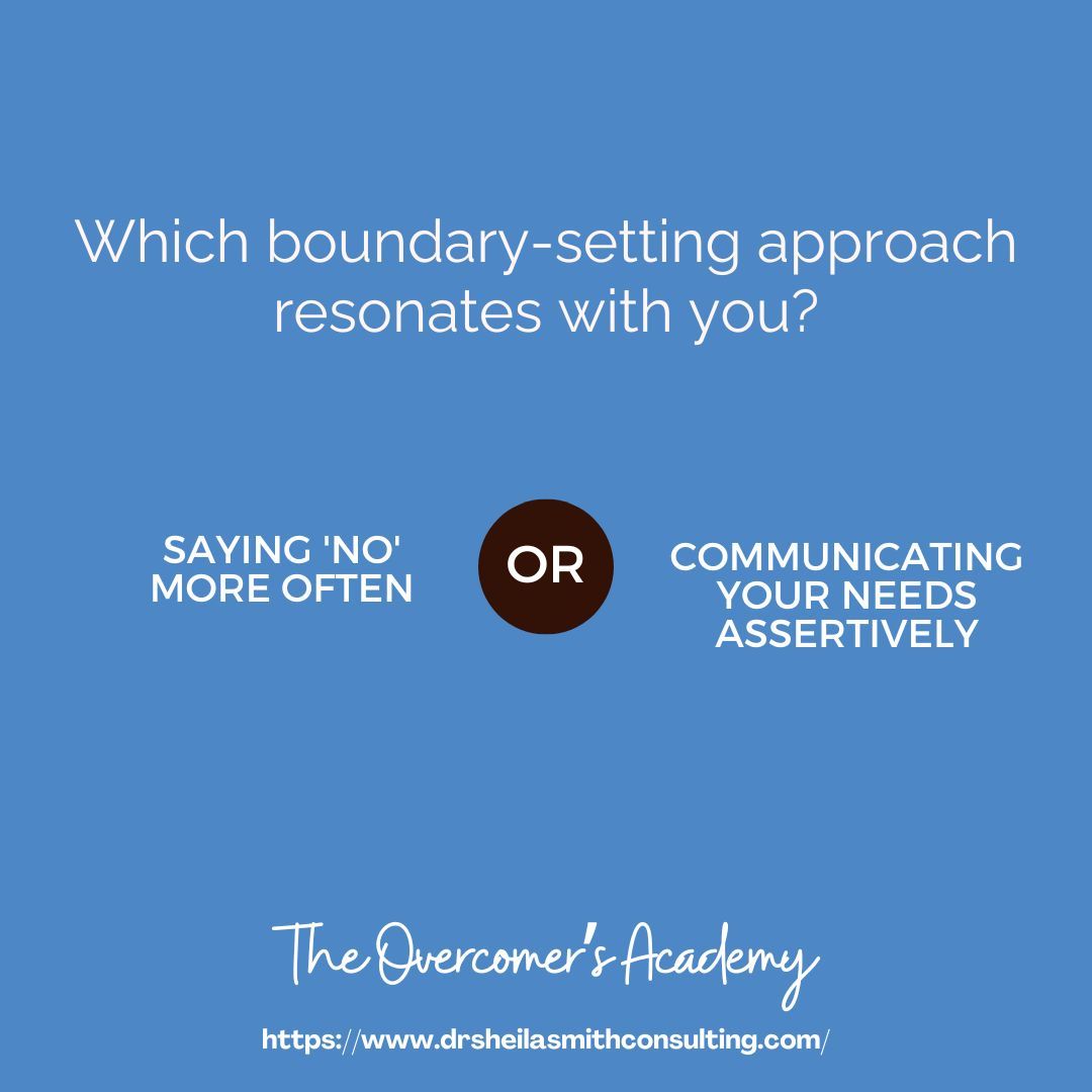 𝐅𝐞𝐚𝐭𝐮𝐫𝐞 𝐅𝐫𝐢𝐝𝐚𝐲: 𝐓𝐡𝐢𝐬 𝐨𝐫 𝐓𝐡𝐚𝐭! 

Which boundary-setting approach resonates with you? Cast your vote and let's explore healthy boundary strategies together! 

#TheOvercomersCoach #Grandmasinbusiness #FeatureFriday #HealthyBoundaries 🤝