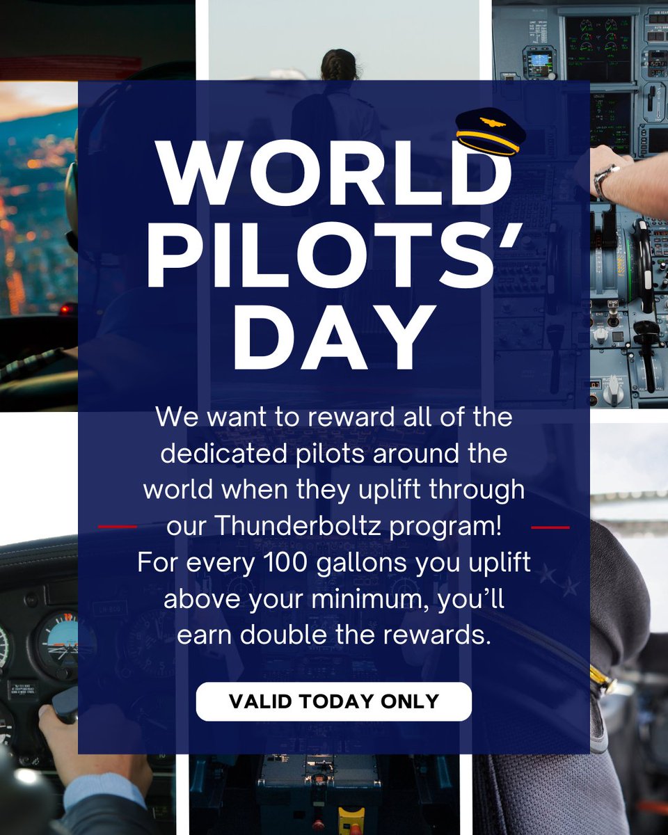 Happy World Pilots Day! Special thank you to pilots worldwide for safely getting passengers to and from their destinations. ✨️ #republicjetcenter #rjc #kfrg #NYFBO #fbo #republicairport #farmingdale #airplane #aviation #thunderboltzpilotrewardsprogram #pilotrewardsprogram