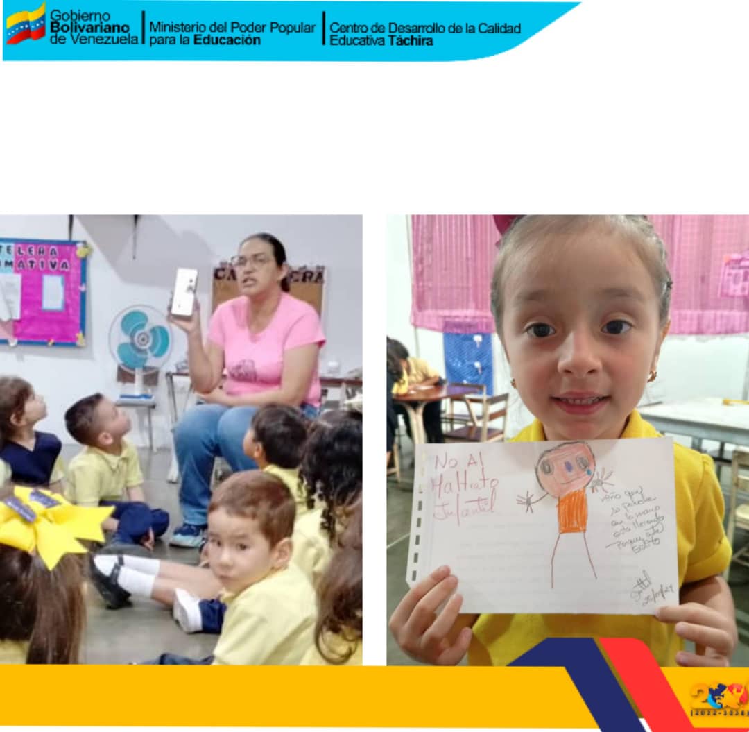 25/04/24, CEIS. Santa Rita Actividad: Efemeride. Día Mundial de la lucha Contra el Maltrato Infantil, las docentes del grupo "B1" Haciendo uso de la tecnología por medio del teléfono les Muestran imágenes y luego dibujaron lo observado. Estado Táchira Municipio Michelena.