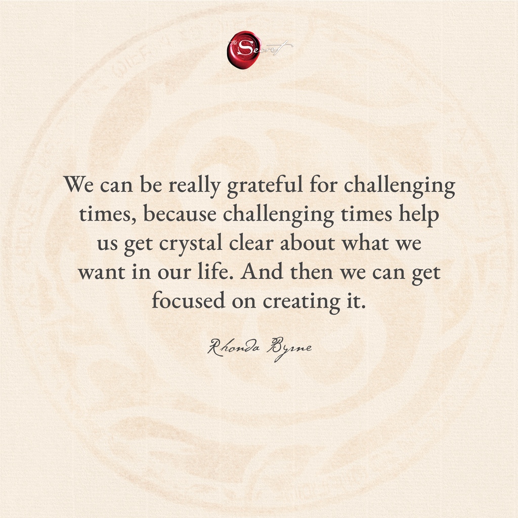 Embrace challenges as opportunities to think about what you want. Drop a YES if this resonates! ✨ 'We can be really grateful for challenging times, because challenging times help us get crystal clear about what we want in our life. And then we can get focused on creating it.'