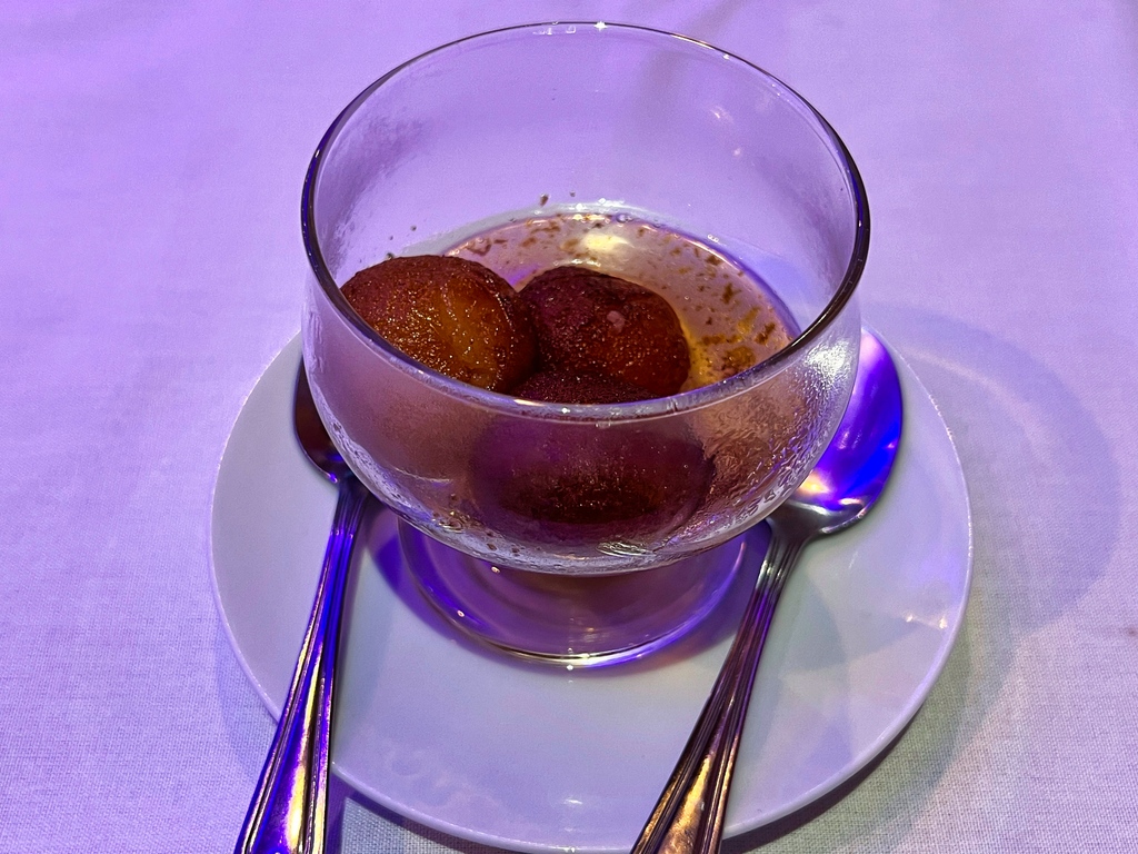 Firangi - Yet Indian by nature (Cambuslang)⁠
⁠
It was beautifully presented - three balls of Gulab Jamun in a warm sauce. The balls were perfectly cooked and tasted much better than store-bought ones. They are freshly prepared in this restaurant.