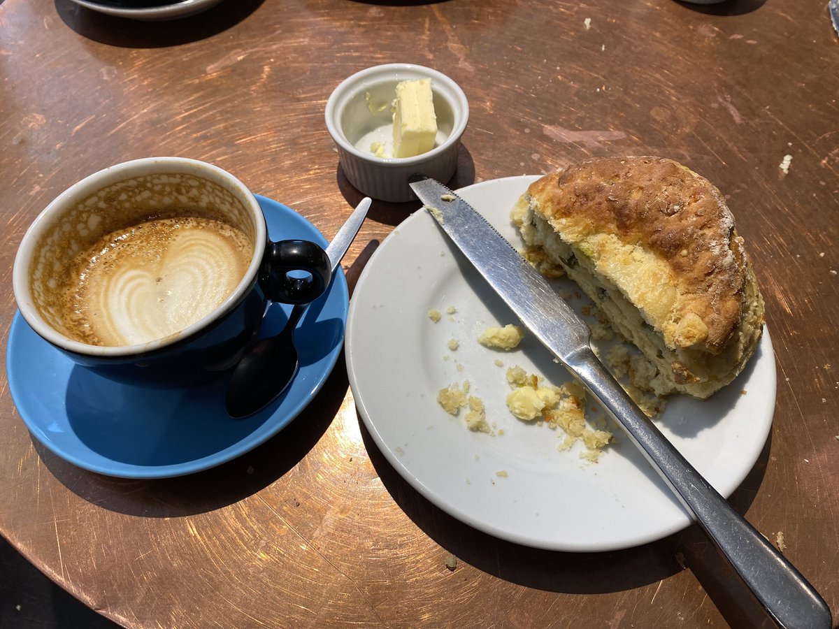 The Platonic Form of the cheese scone has been tracked down to Project Coffee, Bruntsfield. Nibs of Jalapeño pepper included.