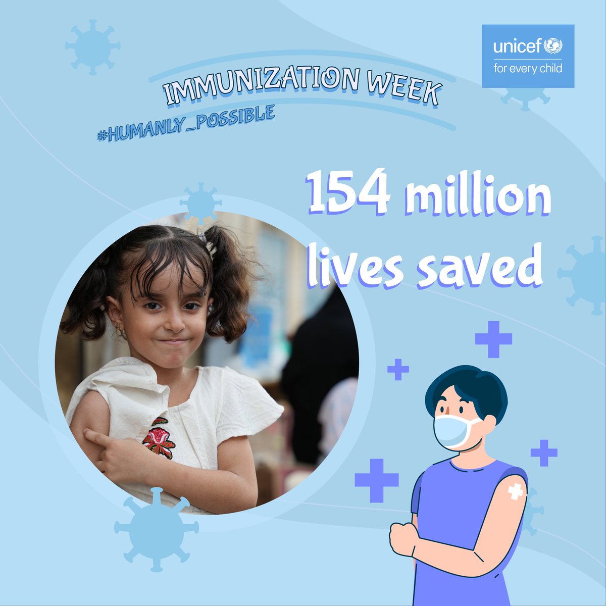 . +50 years, immunization has reduced infant mortality rates by 40%. This means that more children are now reaching their 5th birthday than at any other time in human history. We must celebrate & protect this achievement. We must invest in vaccines ! #Humanly_possible