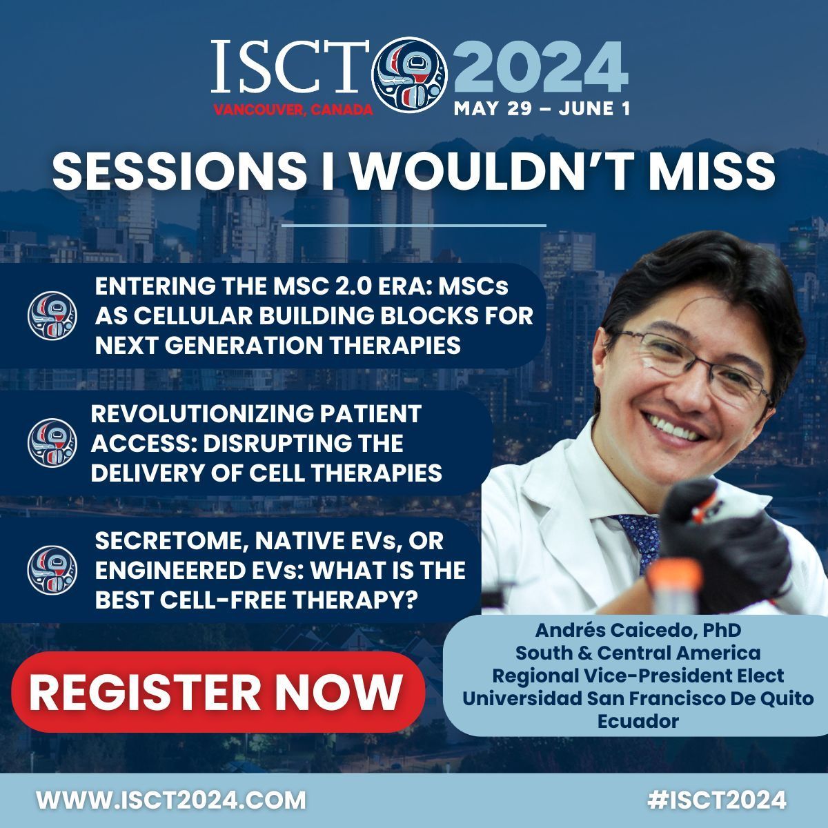 Don't miss your chance to register for the cell and gene event of the year! Be sure to join these must-attend #ISCT2024 sessions picked by ISCT South & Central America Regional Vice-Present Elect @CaicedoLab Register now to save. Rates increase on May 9: buff.ly/484XMFT