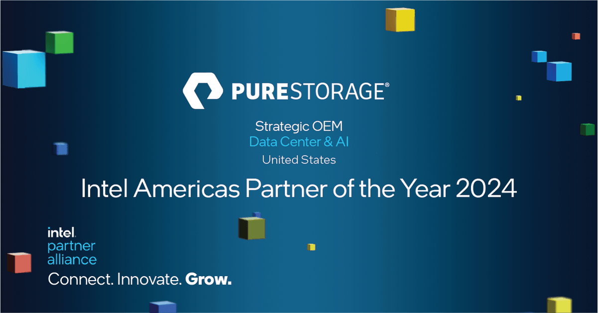 We're thrilled! Pure Storage received Intel Corporation Americas Partner of the Year 2024 award! See our partnership: purefla.sh/4dsXEnt

#intelpartneralliance #intelvision #PurePartners #data #DataStorage #PureStorage $PSTG #PSTG