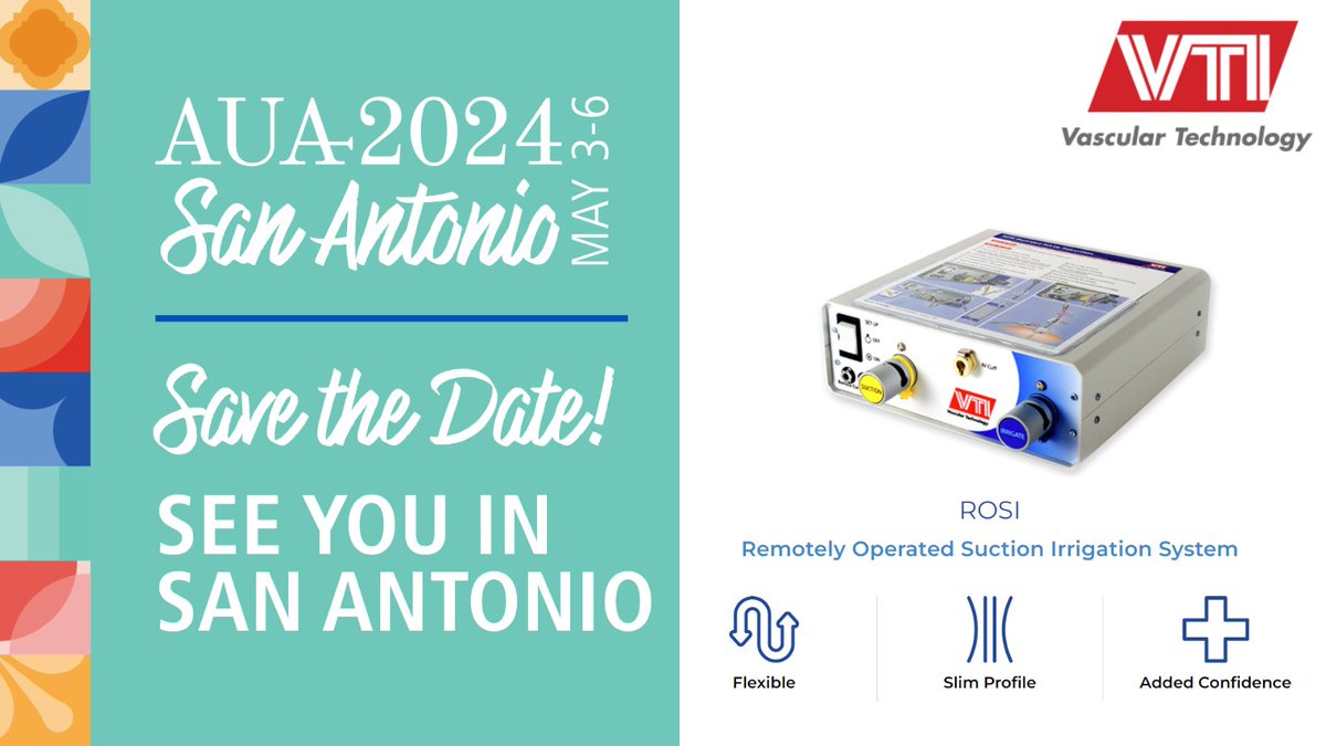 Visit our booth #2243 at the 2024 AUA Annual Meeting in San Antonio, TX! Learn how #ROSI with Exchangeable Tips can help add flexibility to your robotic procedures. Learn more ➡️ vti-online.com/products/rosi/ #AUA24 #VTI #RoboticSurgery