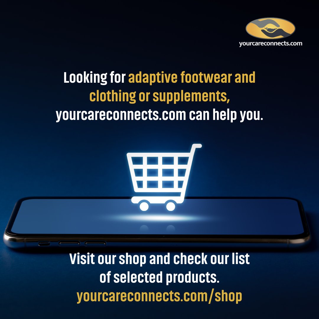 Looking for adaptive footwear and clothing or supplements, yourcareconnects.com can help you.
Visit our shop and check our list of selected products.
yourcareconnects.com/shop

#shop  #supplements #adaptiveclothing  #adaptivefootwear  #yourcareconnects.com