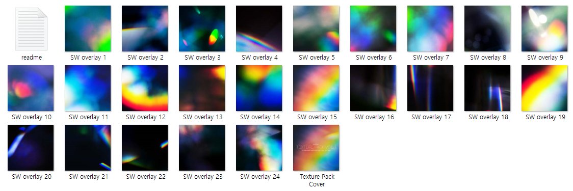 data_bu's tweet photo. 무료 무지개, 홀로그램 빛 텍스쳐
SINEWAVEKID Texture Pack Vol. 1
https://t.co/AwZmktL3Nc

그림이나 사진에 무지개, 홀로그램, 프리즘 등의 느낌을 낼 수 있는 텍스쳐입니다! 
가로세로 2500에 24종 들어있어요! https://t.co/WNhLhKGUqO