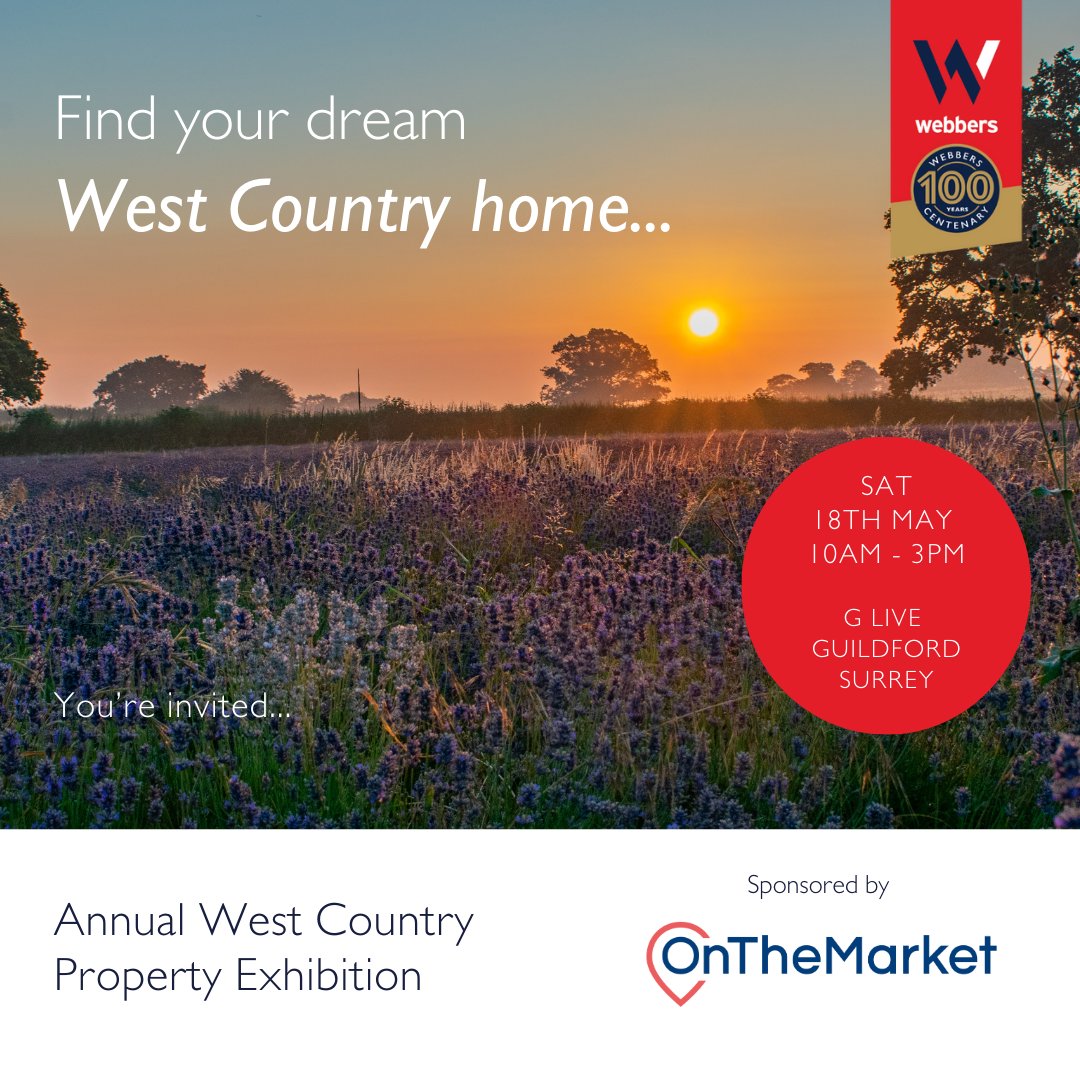 Are you in search of your perfect home👀? Join the @Webbers Live team at the West Country Property Exhibition on May 18th and prepare to immerse yourself in a showcase of wonderful properties🏠. Register your interest today at customercare@webbers.co.uk, or 01271 347851.