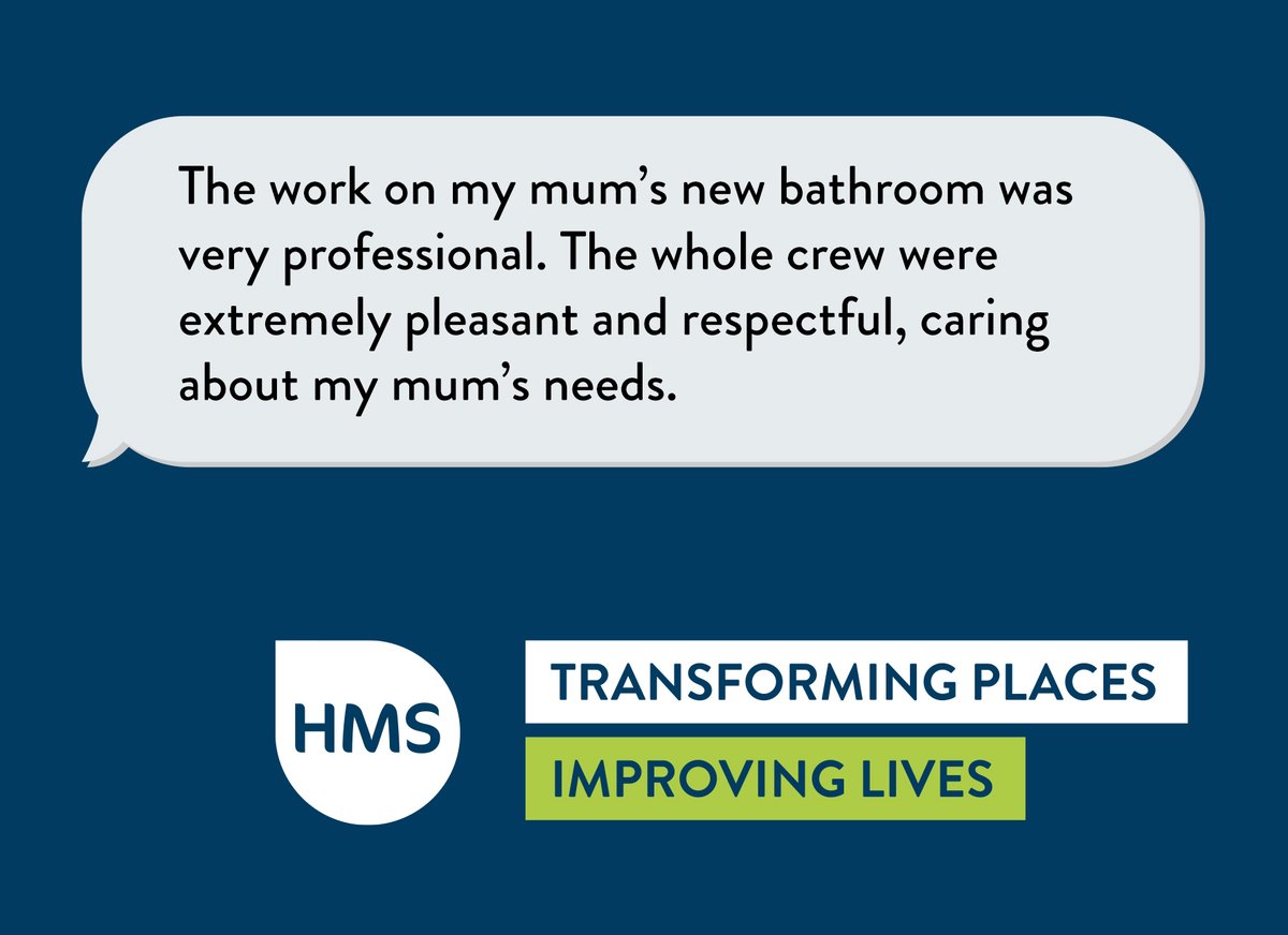 Every year, we install new bathrooms in hundreds of properties across the North West. But each customer is unique. We love getting feedback like this which lets us know #TeamHMS are always putting the customer first.