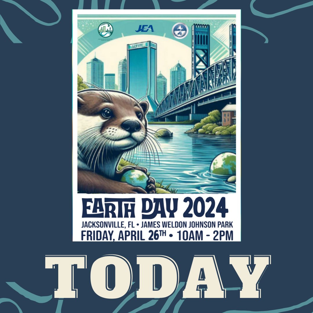 Today, more than 20 public and nonprofit organizations will join together to commemorate the 54th anniversary of Earth Day @JWJPark. Hosted by the @epbjax and @newsfromjea, with support from the @cityofjax and the @jaxbeautiful Commission. We look forward to seeing you there! 🌎
