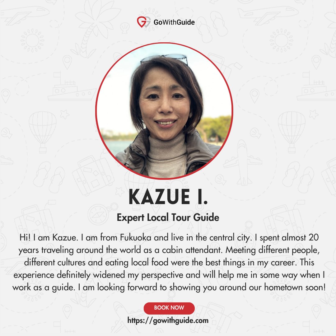 GoWithGuide's tweet image. This #traveltuesday, we&apos;re on a stunning journey through #fukuoka city with #localexpert and food lover Kazue I, who took traveler Laura Lynn B. on a “Wonderful tour in Old Town area”. 
Photo Credits: Kazue I. (tour guide) check her out here! gowithguide.com/supplier/38904