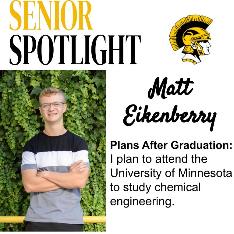 Meet Senior, Matt Eikenberry! Matt would like to thank Tri-Center for doing an exceptional job preparing him for the future by fostering a learning environment that is focused on meaningful relationships.

Congratulations Matt! Best of Luck in all you do! 

#Classof2024
#TCPride