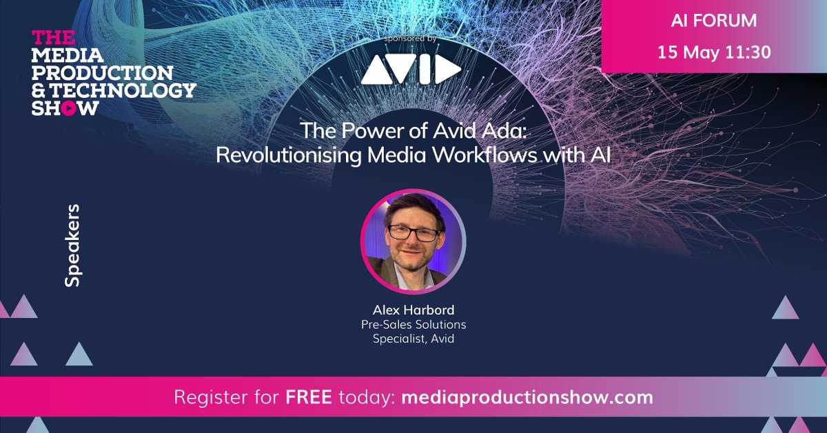 Join us for an enlightening presentation sponsored by @Avid, featuring Alex Harbord. Explore how Avid Ada leverages cutting-edge #AI technology to revolutionise the #media industry. Register today for #MTPS2024 at: bit.ly/MPTS24regX