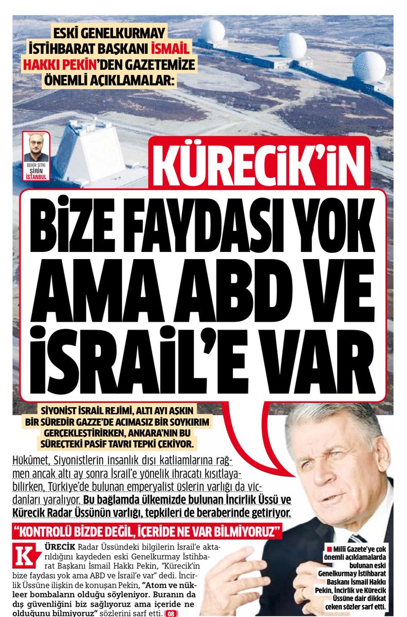 ✔️KÜRECİK RADARI NEDİR ?

✔️NEDEN İSRAİL'İN KALKANI ? 
1-
Kürecik askeri üssü 2012 yılında ABD askerleri tarafından kuruldu. Komutası NATO komutanlığındadır. Çeşitli sistemler barındıran üssün en önemli unsuru olan AN/TPY-2 erken ihbar ve tespit radarıdır.
⤵️