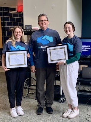 UToledoDPT's tweet photo. Dean’s Award for Outstanding Diversity Advocacy-Graduate Students: Alyssa Jordan-Schultz &amp; Olivia Walther

Dean’s Award for Outstanding diversity Advocacy-Faculty: Dr. David Kujawa

Dean’s Award for Outstanding Graduate Teaching: Dr. Tori Smith https://t.co/7CR9bReSp0