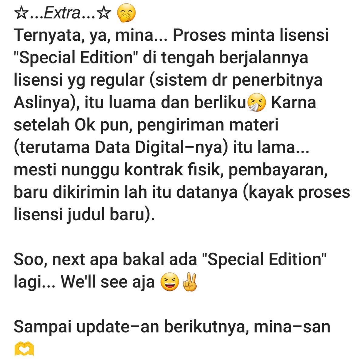 ✨️ Update #KomikusShojoNozaki 15 #SpecialEdition 🤩🎉

Rencana terbit: 
Juli 2024 (aamiin)