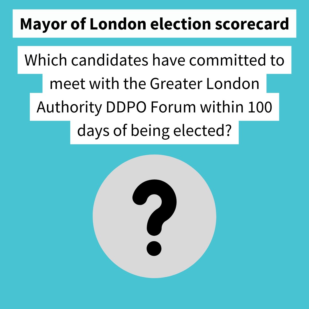 We've also given these 4 candidates the 30+ questions you asked at our hustings.
We've asked them to commit to meet the GLA Deaf and Disabled People's Organisations Forum within 100 days of election, to answer these questions. They have until Monday to respond
#LondonMayoral2024