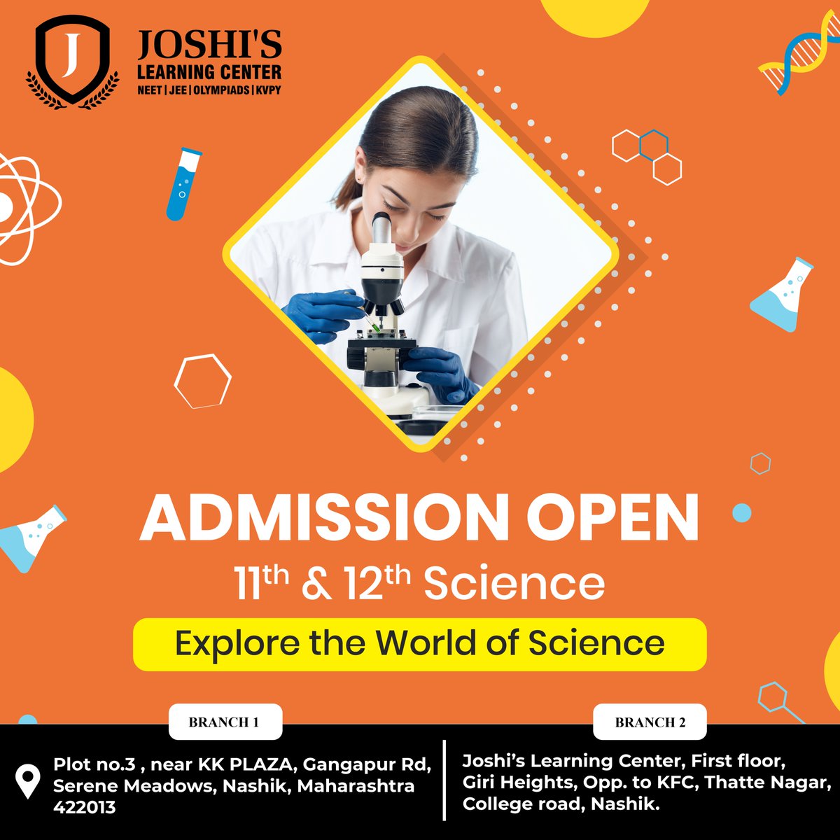 Do you dream of groundbreaking discoveries? At Joshi's Learning Centre, we nurture curiosity and cultivate the next generation of scientific leaders. Apply Today!

#science #sciencefacts  #jee  #exam #examsuccess #exampreparation #11th #12th  #nashik #nashikcity #nashikgram