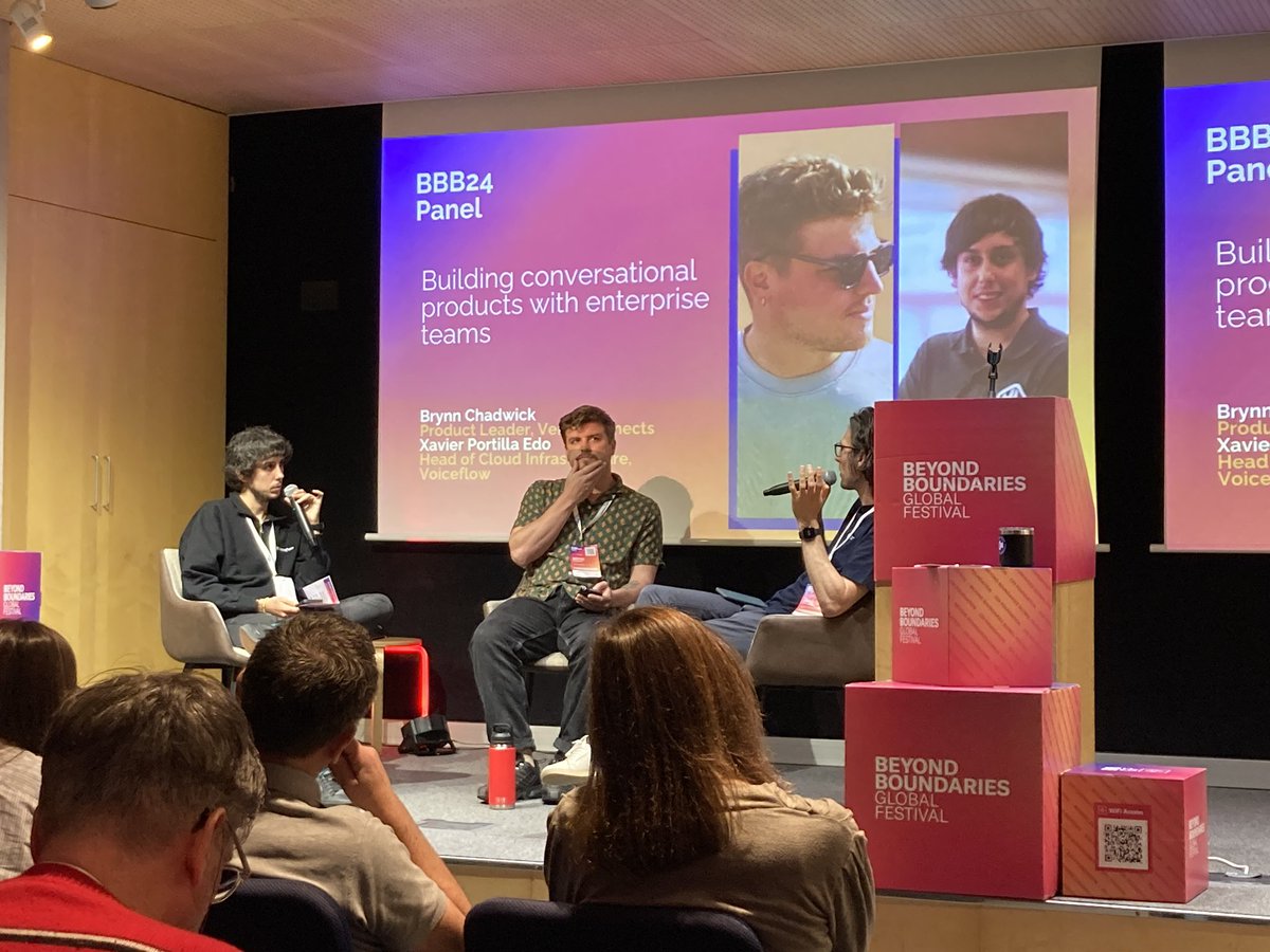 I enjoyed so much Beyond Boundaries Global Festival from @CDInstitute_ !! We had a great discussion with Hans van Dam and Brynn Chadwick about how to build conversational products with enterprise teams! @VoiceflowHQ