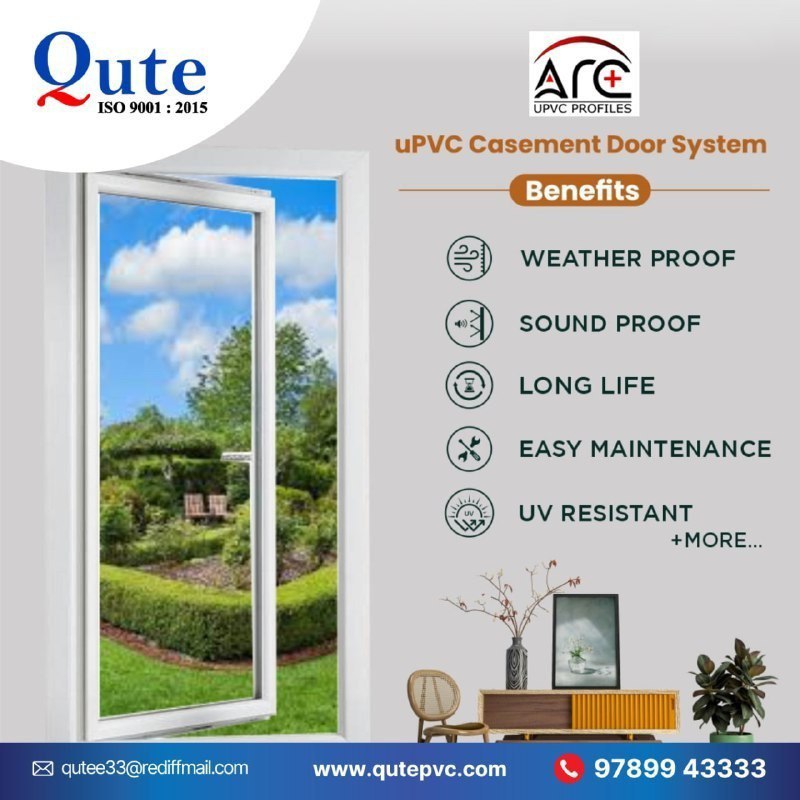 Transform your space with Qute's UPVC casement door system! Experience weatherproof, soundproof, and UV-resistant features for lasting quality. Enjoy easy maintenance and long-lasting 

📞+919500020393
  🌐 qutepvc.com

#QuteWindows #UPVCWindows #Chennai
#Upvcdoor