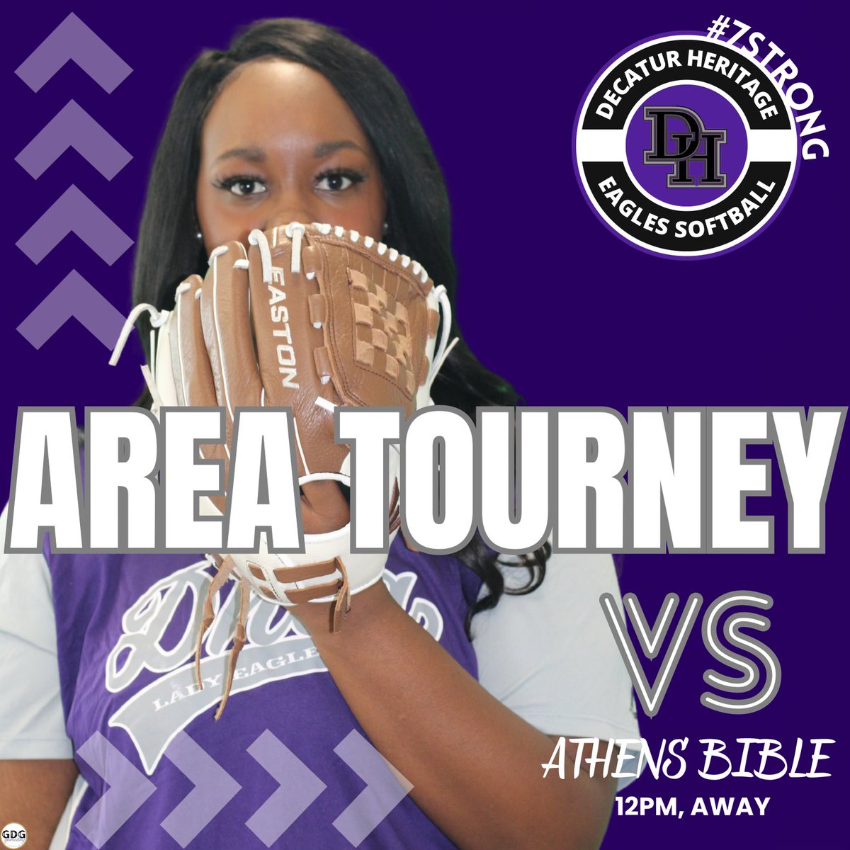 Come out and support your Lady Eagles 12pm @ Athens Bible! #7STRONG 💜🦅🥎
