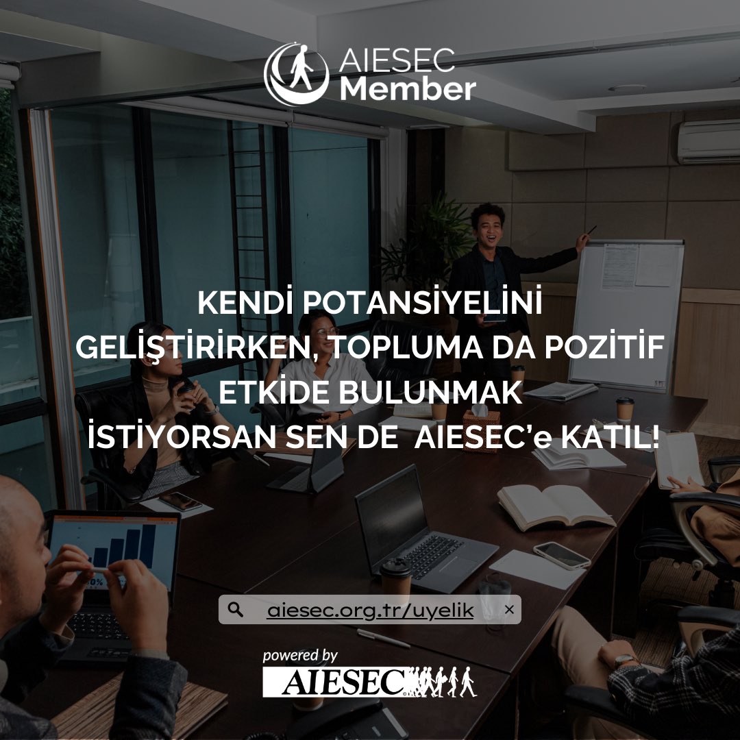 Sen de liderlik deneyimi kazanmak ve sınırlarının dışına çıkmak istiyorsan, linke tıklayarak hemen kaydını bırakabilirsin!👇🏻
aiesec.org.tr/uyelik/ 

#AIESECIstanbul #youth #leadership  #üyelik #network