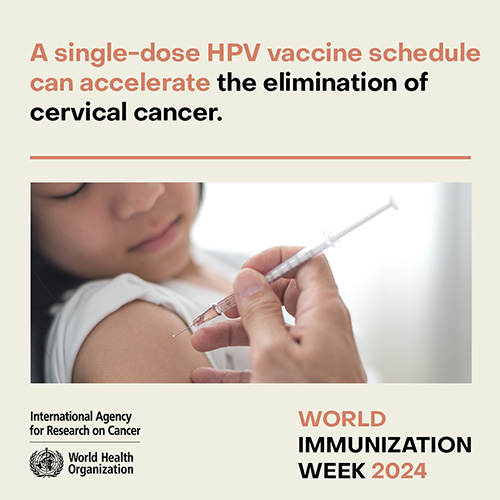 #WorldImmunizationWeek To eliminate #cervicalcancer, the WHO Global strategy sets 3 targets: 90% of girls vaccinated with the HPV vaccine by age 15 70% of women screened with a high-quality test by ages 35 and 45 90% of women with cervical disease receiving treatment. @WHO