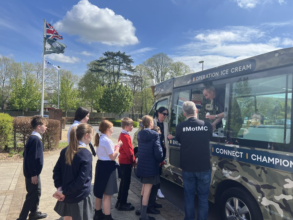 Celebrating Month of the Military Child The Operation ICE CREAM van from BFBS is providing a well deserved break from the poetry and re-energising ready for this afternoons session. @BFBSRadioHQ @RChoiceWilts #MOTMC #PurpleUpDay
