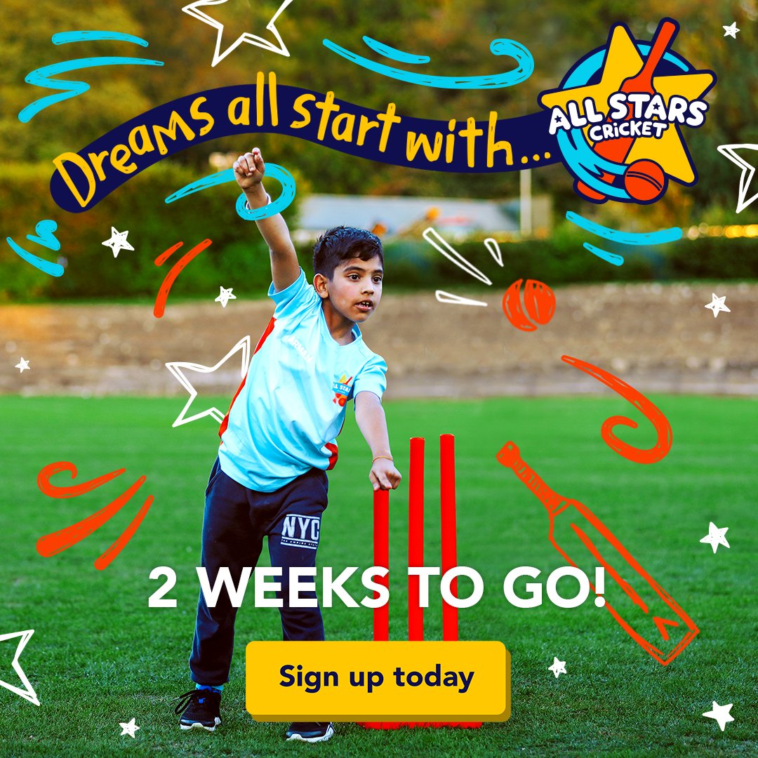 Just 2 weeks until clubs across Nottinghamshire open their gates for All Stars and Dynamos! 👉Fantastic first experience of cricket 👉Helps kids make new friends 👉 Valuable parent-child time Use the postcode search to find your nearest centres here ➡️ ecb.co.uk/play/all-stars