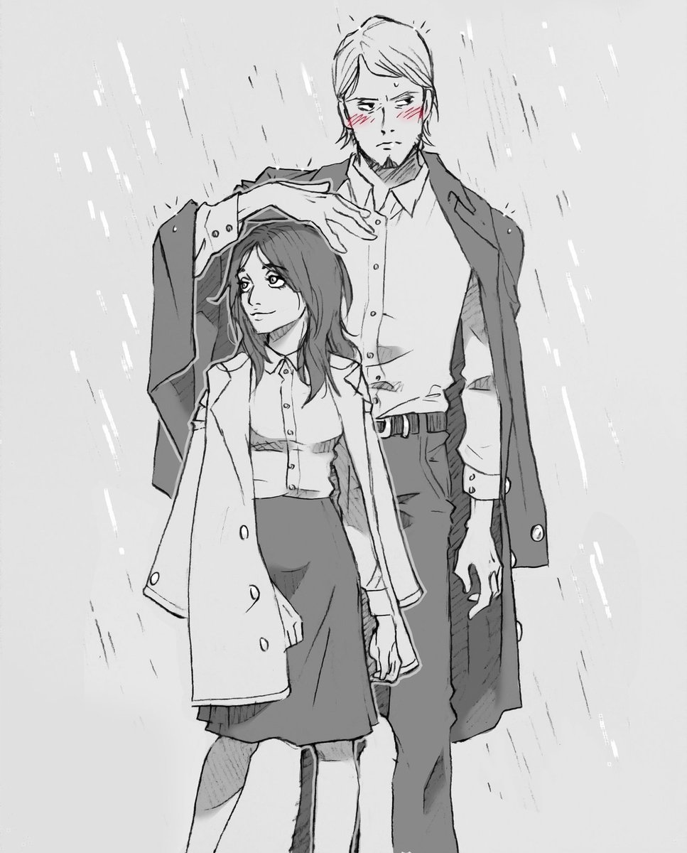 pov: you're 190cm tall and it starts raining, she's 154cm and forgot her umbrella 🌧️

#jeankirstein #pieckfinger #jeanpiku #aot #snk