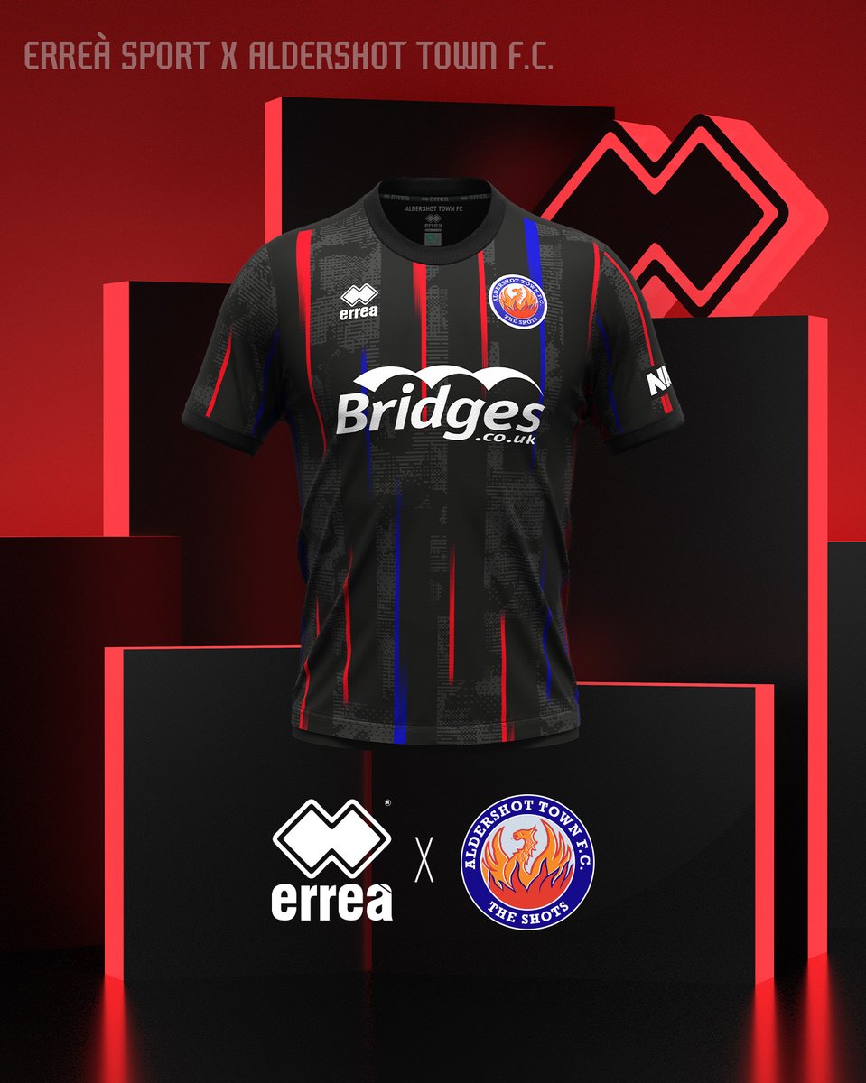 A dynamic black base enriched by red and blue pixels, creating captivating vertical stripes.

The iconic phoenix on the back.

Unveiling @OfficialShots's new away kit.

#ErreàSport #TheShots