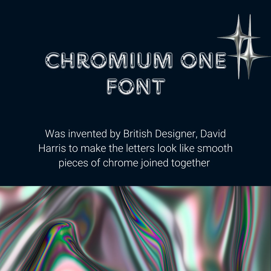 The Chromium One Font makes you feel like you are about to see an amazing piece of machinery with its smooth chrome-like texture. #chromiumone #fonts